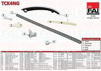 FAI AUTOPARTS tck4ng -  Комплект цепи привода распредвала